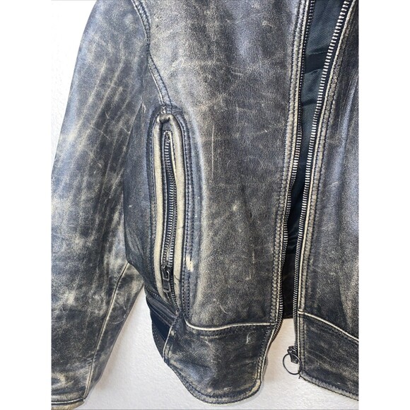 Calugi E Giannelli Leather Jacket Italy Biker Grunge Distressed 50 Pilot Rare - Picture 3 of 16